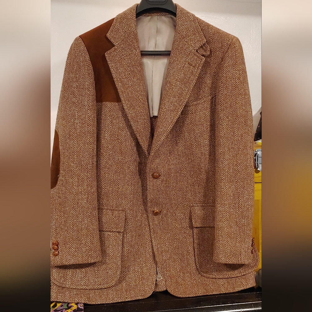 Vintage Eddie Bauer, mens, Harris Tweed hand woven 100% Scottish wool jacket